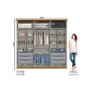 Ver imagem 2 de Guarda Roupa 6 Portas (2 C- Espelho) e 6 Gavetas Andréas Cinza-nature - Henn