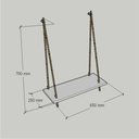 Ver imagem 2 de Prateleira com Cordas Suspensa Estante Parede Nicho Amadeirado Cozinha Escritorio Sala Quarto