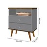 Mesa de Cabeceira 2 Gavetas Status - 3