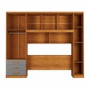 Ver imagem 3 de Guarda-Roupa Modulado Casal 6 Portas 3 Gavetas Top Cancun Yescasa Marrom/Nature/Cinza