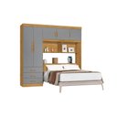 Ver imagem 3 de Guarda-Roupa com Cabeceira Casal 5 Portas 3 Gavetas Cancun Yescasa