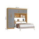 Ver imagem 4 de Guarda-Roupa com Cabeceira Casal 5 Portas 3 Gavetas Cancun Yescasa