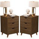 Ver imagem 1 de Conjunto 2 Mesa de Cabeceira Grécia Plus 3 Gavetas - Canela