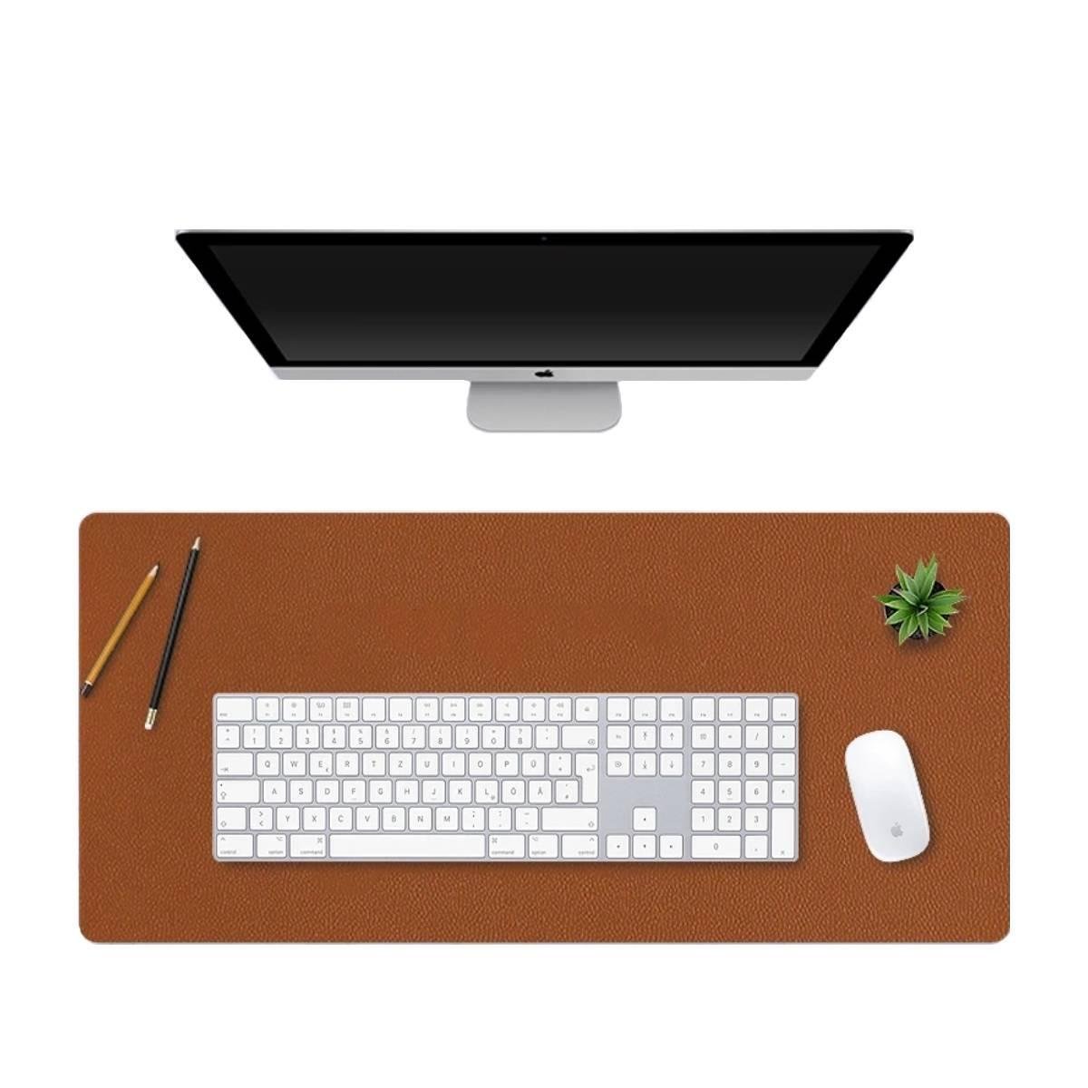 Mouse Pad 70x30 Tapete de Mesa Couro Ecologico Slim Castor - 2