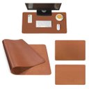 Ver imagem 5 de Mouse Pad 70x30 Tapete de Mesa Couro Ecologico Slim Castor