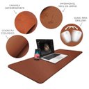 Ver imagem 3 de Mouse Pad 70x30 Tapete de Mesa Couro Ecologico Slim Castor