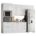 Ver imagem 1 de Cozinha Completa Americana 4 Peças com Balcão 120cm Branco - Móveis Henn