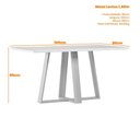 Ver imagem 5 de Conjunto Sala de Jantar Mesa Lectus 160x90 6 Cadeiras Serena Ype/off White/linho Palha