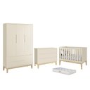 Ver imagem 1 de Dormitório Completo Infantil Classic 3 Portas, Cômoda 6 Gavetas, Berço Areia Fosco com Pés