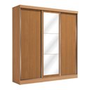 Ver imagem 2 de Guarda Roupas Casal 3 Portas de Correr 3 Espelhos Kappesberg Tapajós/canela 208cm