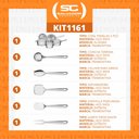 Ver imagem 2 de Kit Cozinha Panelas Allegra Aço Inox Fundo Triplo 10 Peças Com Utensílios - Tramontina