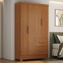 Ver imagem 2 de Guarda Roupa Solteiro 4 Portas 2 Gavetas Primor 121x209 cm Cinamomo Zanz