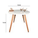 Ver imagem 3 de Mesa Jantar Pés Palitos Tampo Redondo Vidro Laqueado 70cm Branco
