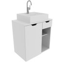 Ver imagem 6 de Gabinete de Banheiro 60 Cm 1 Porta com Cuba Romana Branco