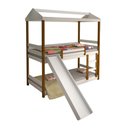 Ver imagem 2 de Beliche Infantil Solteiro Manuela com Escorregador Branco e Mel