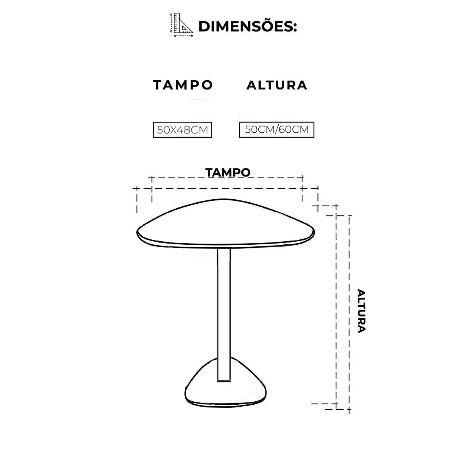 Mesa Monopé Palheta 50x48cm - 3