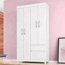 Ver imagem 2 de Guarda Roupa 4P Mainz Branco/Rosa