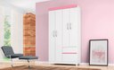 Ver imagem 6 de Guarda Roupa 4P Mainz Branco/Rosa