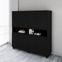Ver imagem 1 de Armário Estante para Escritório com 8 Portas de Abrir e 2 Nichos F5 Office Preto