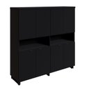 Ver imagem 3 de Armário Estante para Escritório com 8 Portas de Abrir e 2 Nichos F5 Office Preto