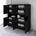 Ver imagem 2 de Armário Estante para Escritório com 8 Portas de Abrir e 2 Nichos F5 Office Preto