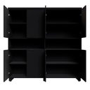 Ver imagem 6 de Armário Estante para Escritório com 8 Portas de Abrir e 2 Nichos F5 Office Preto