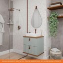 Ver imagem 5 de Gabinete para Banheiro 80cm 100% Mdf 1 Gaveta 1 Porta Basculante Milano Mgm Móveis Pistache/freijo