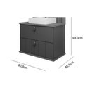 Ver imagem 3 de Gabinete para Banheiro 80cm 100% Mdf 1 Gaveta 1 Porta Basculante Milano Mgm Móveis Pistache/freijo