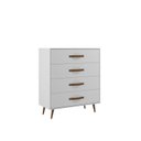 Ver imagem 3 de Cômoda 4 Gavetas com Pés Retrô 90CMX90CM Pádua Branco