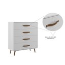 Ver imagem 6 de Cômoda 4 Gavetas com Pés Retrô 90CMX90CM Pádua Branco