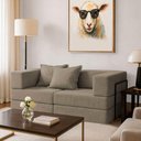 Ver imagem 2 de Sofá Cama Modular Mold 2 Lugares 190cm Marrom Boucle Estrutura em Aço