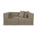 Ver imagem 1 de Sofá Cama Modular Mold 2 Lugares 190cm Marrom Boucle Estrutura em Aço