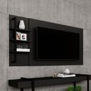 Ver imagem 1 de Painel Para Tv Até 50 Pol. Prateleiras Preto Fosco Carraro