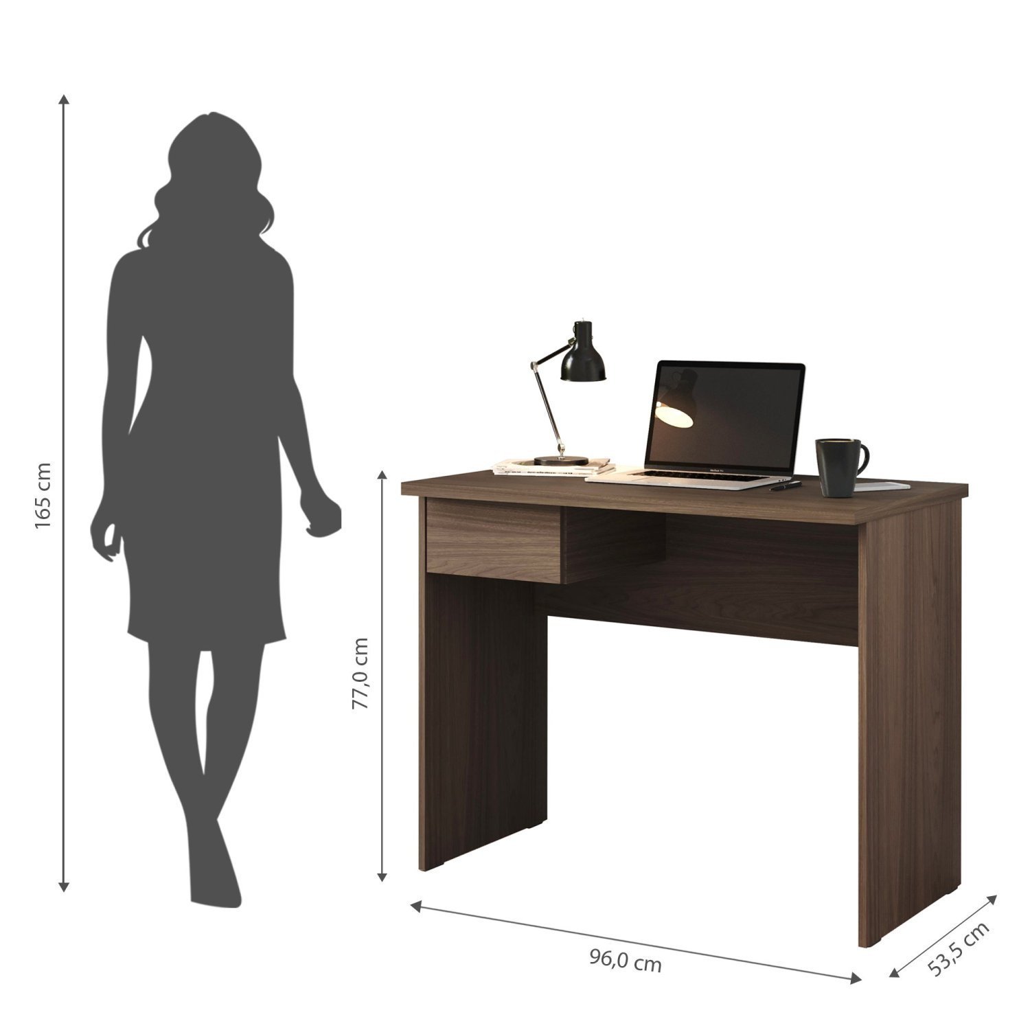 Escrivaninha 1 Gaveta 96cm MDF Attuale - 4