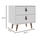 Ver imagem 3 de Mesa de Cabeceira 2 Gavetas Pádua Branco