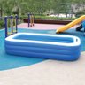 Piscina Inflável Retangular Azul 1.500 Litros 305 cm PVC com Bomba e Forro VG+ - 5