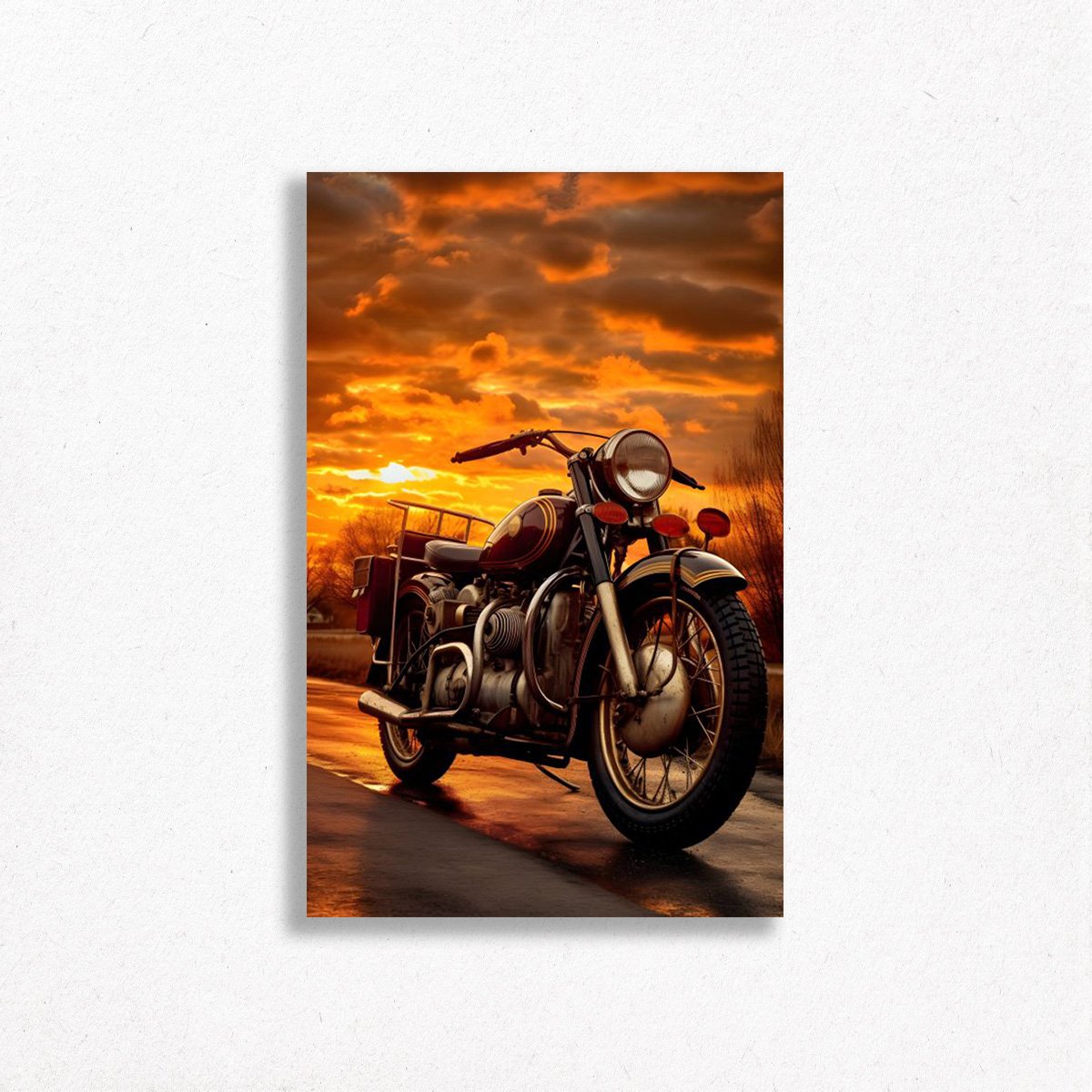 Quadro Decorativo Road Moto Motocicleta Estrada Sol Vintage:moto