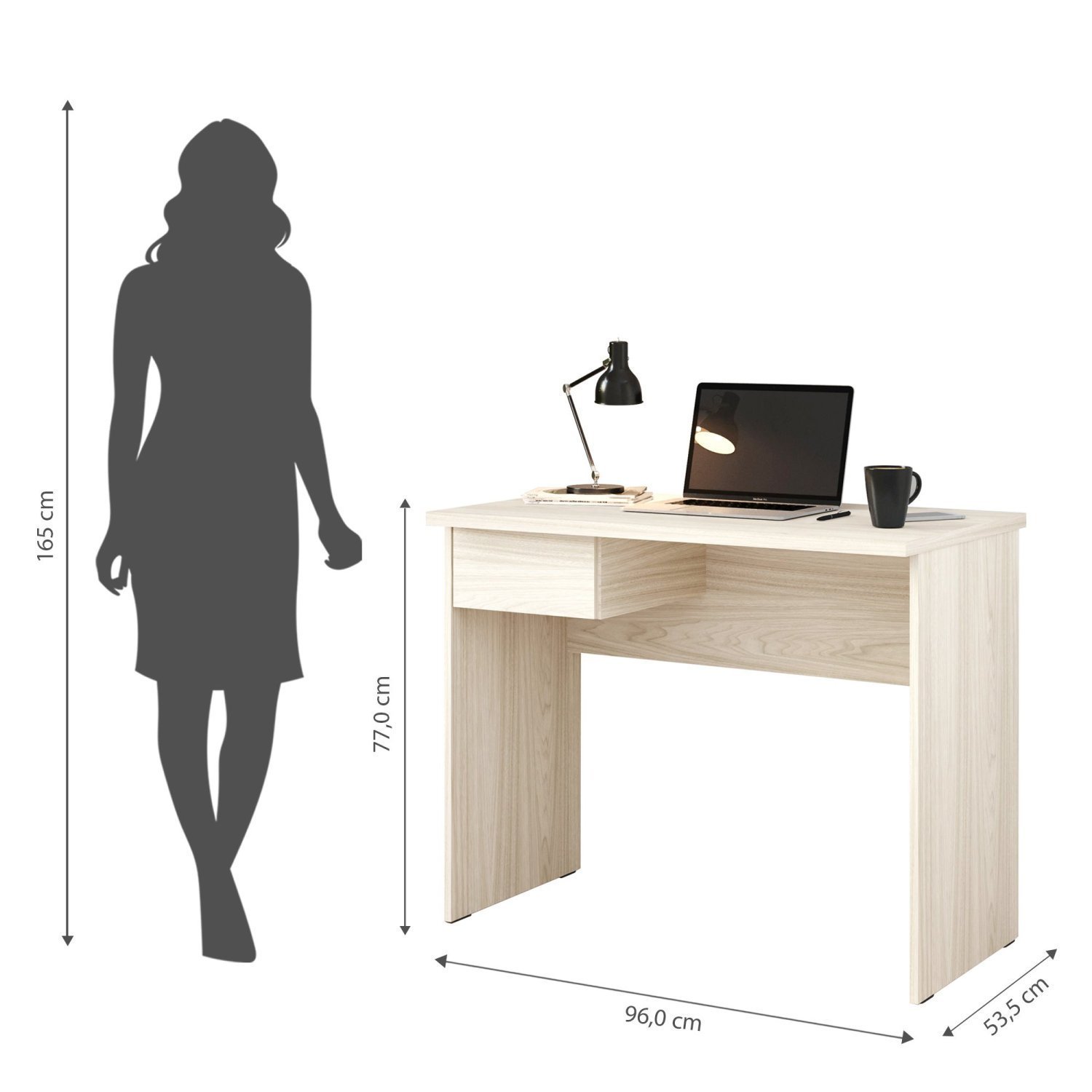 Escrivaninha 1 Gaveta 96cm MDF Attuale - 4