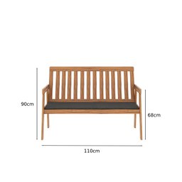 Conjunto para Jardim 4 Peças 3 Poltronas 1 Mesa de Centro Família de Madeira Eucalipto Yescasa - 8