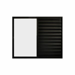 Veneziana de Correr 3 Folhas S/grade Aluminio Preto 1.00 X 1.50 Linha Modular - Hale