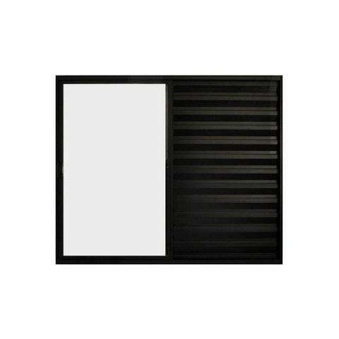 Veneziana de Correr 3 Folhas S/grade Aluminio Preto 1.00 X 1.50 Linha Modular - Hale