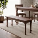 Ver imagem 4 de Banco de Madeira Maciça para Cozinha Varanda Gourmet 136cm Pés Torneados Lazuli F06 Café - Lyam