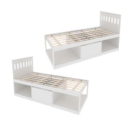 Cama Solteiro com Nichos e Baú CM8037 - 6