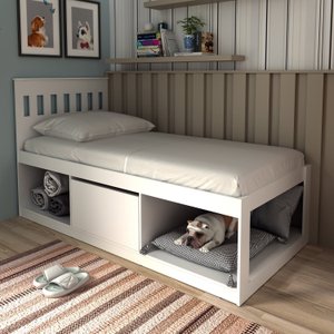 Cama Solteiro com Nichos e Baú CM8037