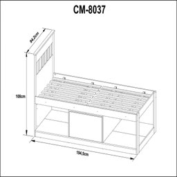 Cama Solteiro com Nichos e Baú CM8037 - 4