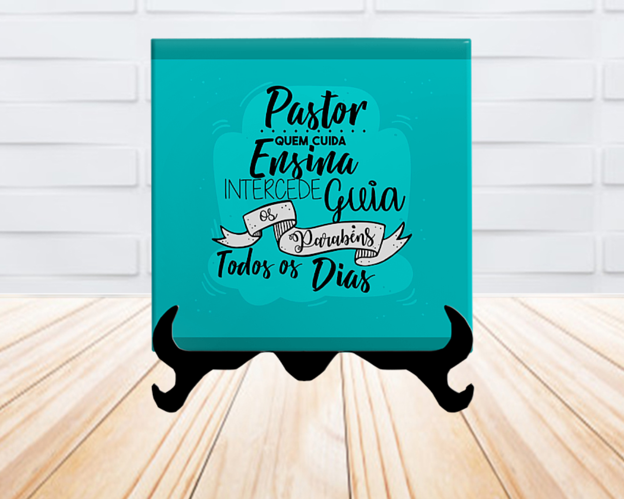 Porta Retrato Pastor Decorativo em Azulejo Personalizados