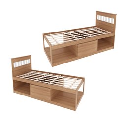 Cama Solteiro com Nichos e Baú CM8037 - 6