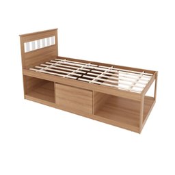 Cama Solteiro com Nichos e Baú CM8037 - 3