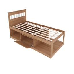 Cama Solteiro com Nichos e Baú CM8037 - 5