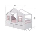 Ver imagem 3 de Cama Casinha Dos Sonhos com 02 Gavetas Madeira Maciça Branco/ Rosa Housin